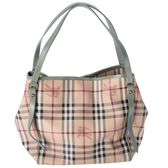 Burberry Check Canterbury Shoulder Bag Coated Canvas Green - Picture 3 of 7